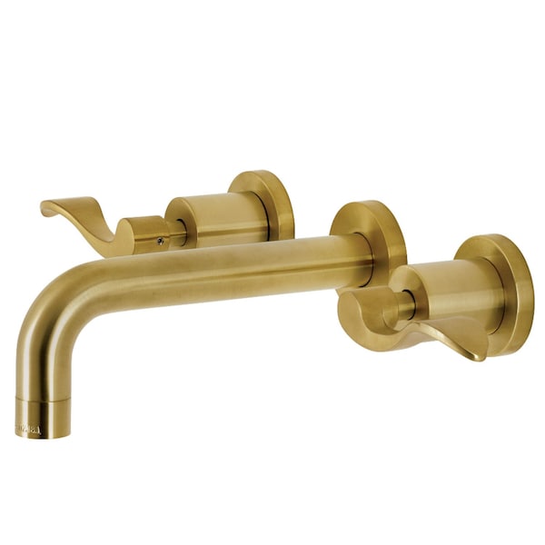Kingston Brass KS8127DFL 2-Handle Wall Mount Bathroom Faucet, Brushed Brass KS8127DFL - main